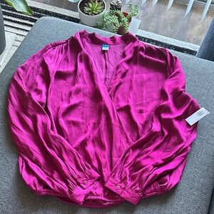 NWT Old Navy Vibrant Magenta Blouse
